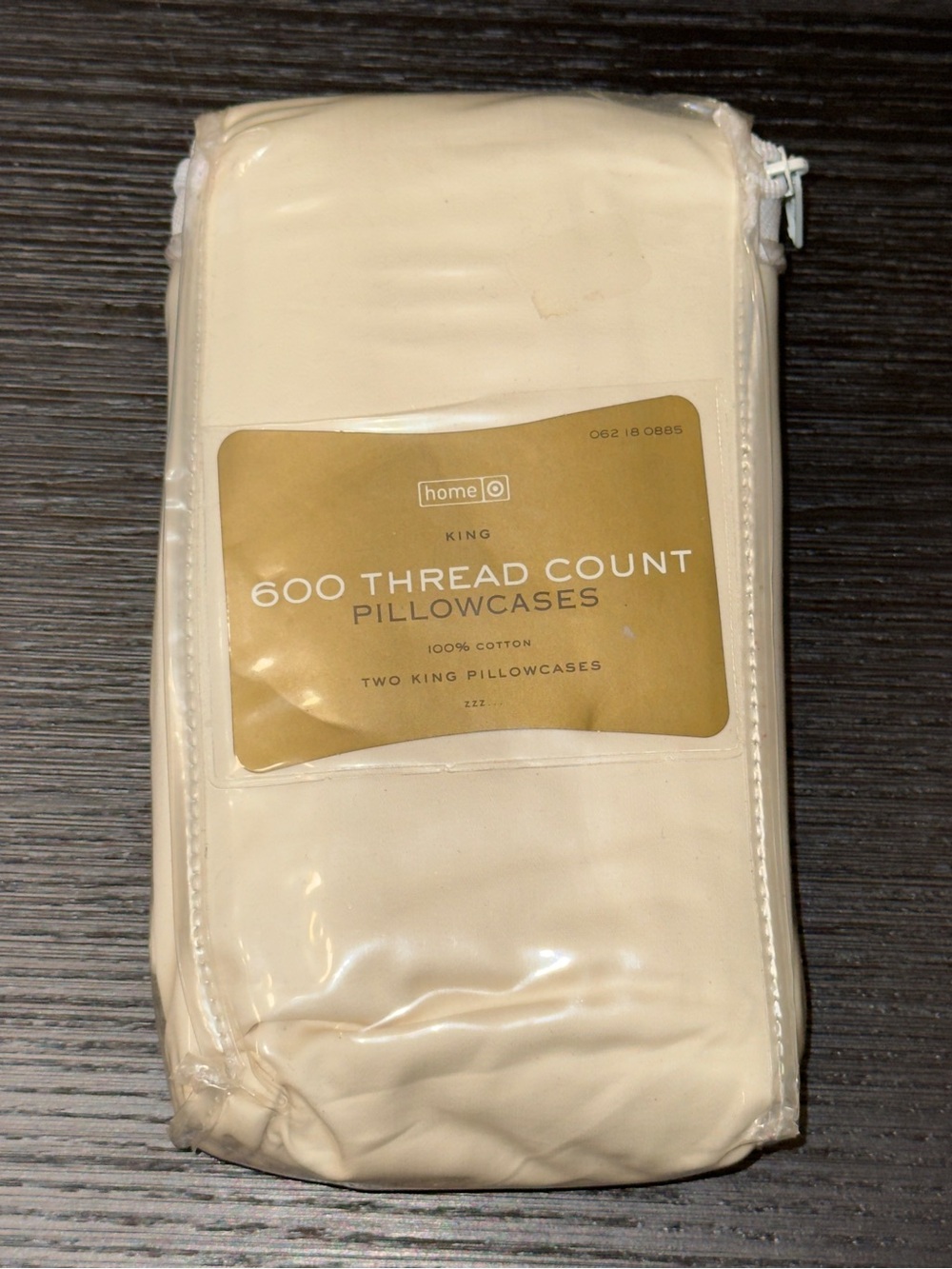600 Thread Count King Pillowcases - Cream Set of Two 100% Cotton Luxury Bedding